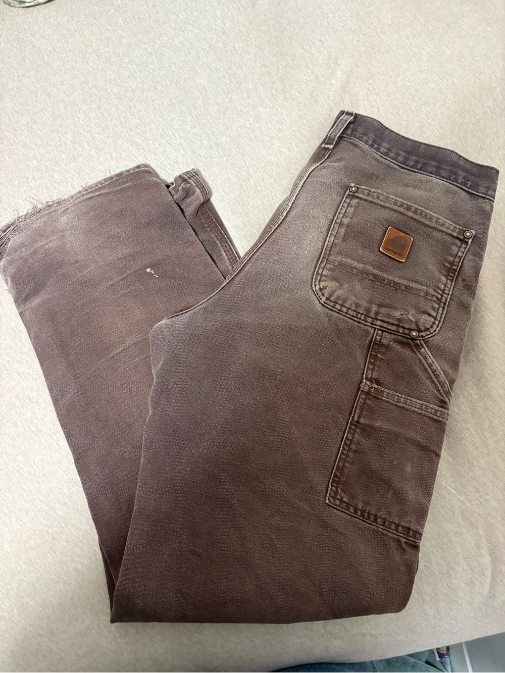 Carhartt Men's Washed Dark Brown Cargo Pants